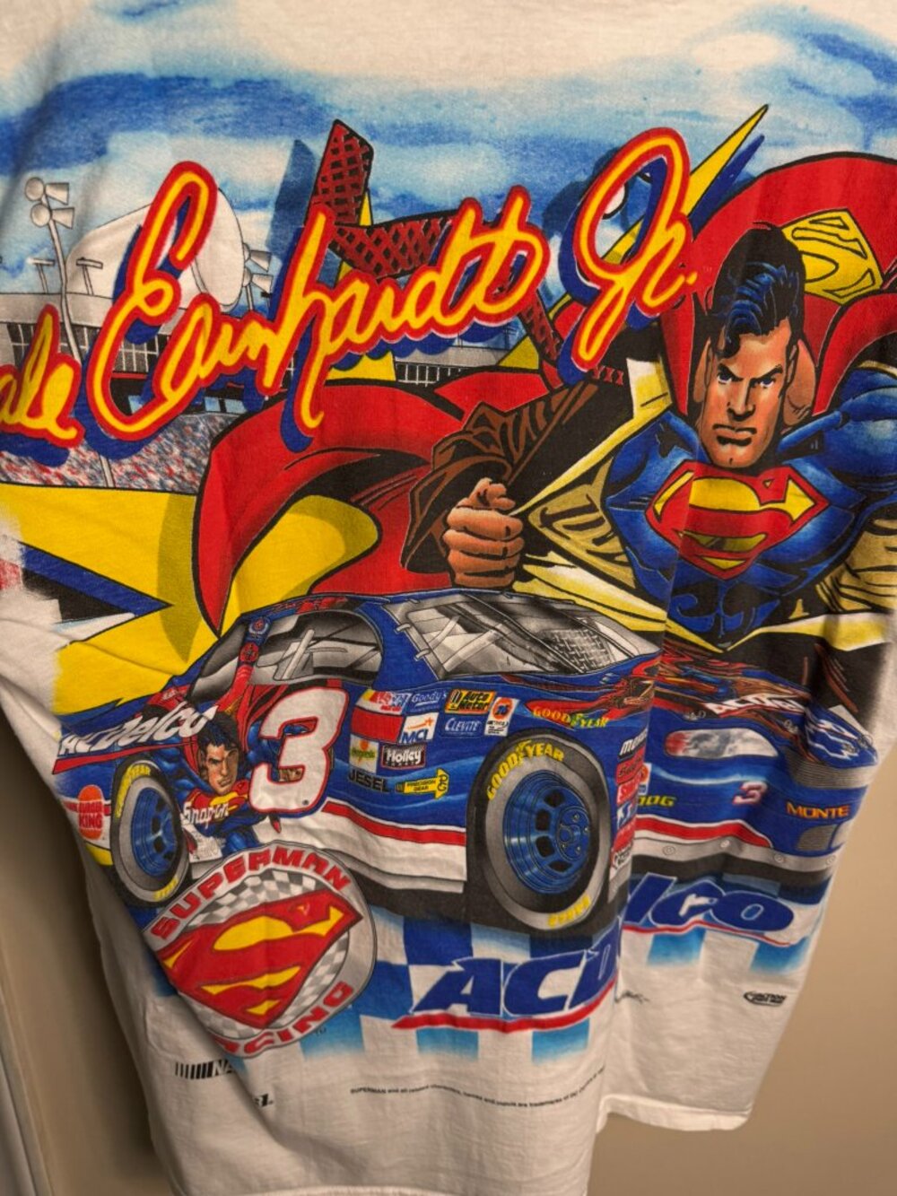 RARE Vintage Dale Earnhardt Jr. Superman Racing #3 Men's Size Large T-Shirt - Picture 4 of 8